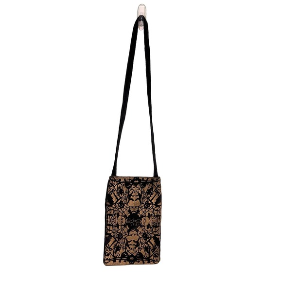Charlotte Sparre Handbags - Charlotte Sparre Women's Brown Black Velvet Shoulder Crossbody Bag One Size